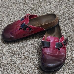 Birkenstock Betula Clogs Pink And Black Ombre Mules Size 38/7